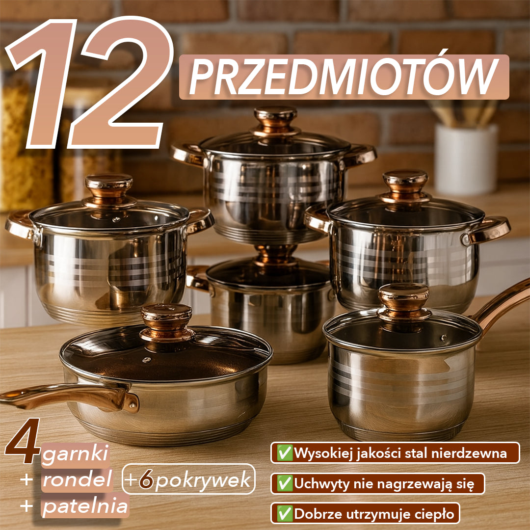 HausMarkt™ Komplet Garnków 12-częściowy