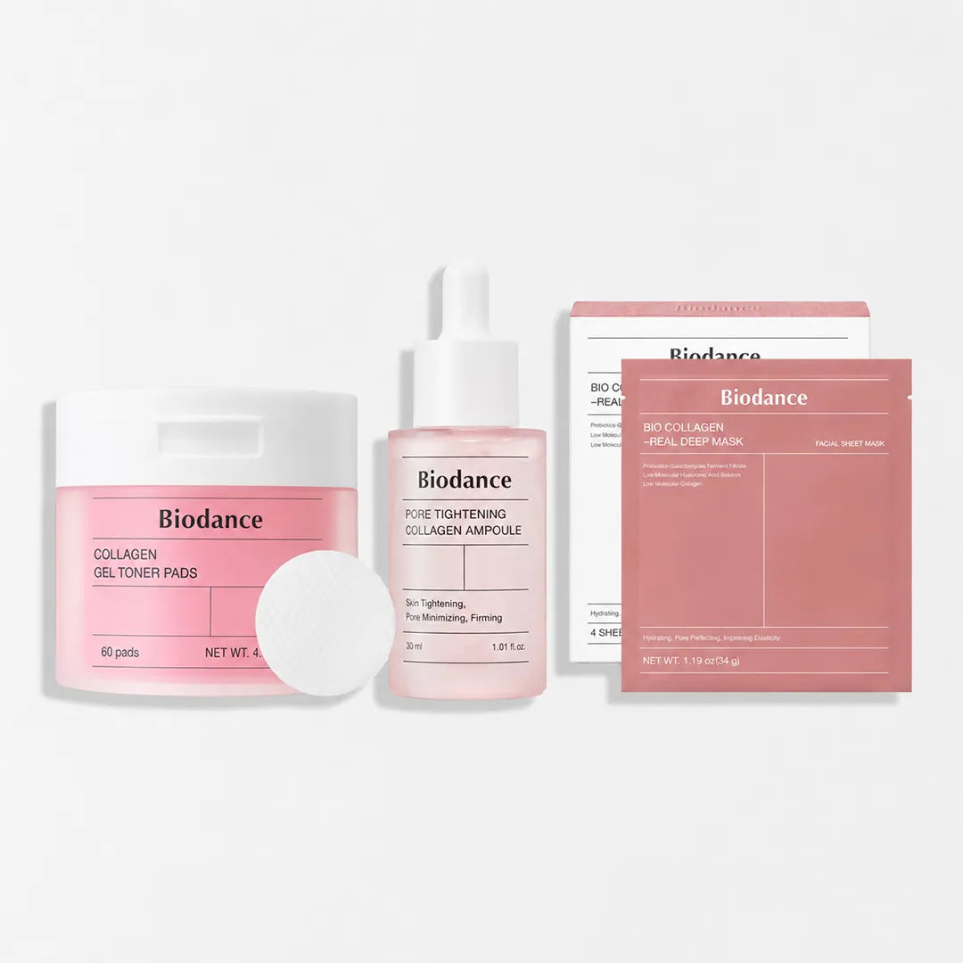 Zestaw Biodance 3w1 do idealnej cery – płatki (60 szt.), maska (4 szt.) oraz serum 30 ml