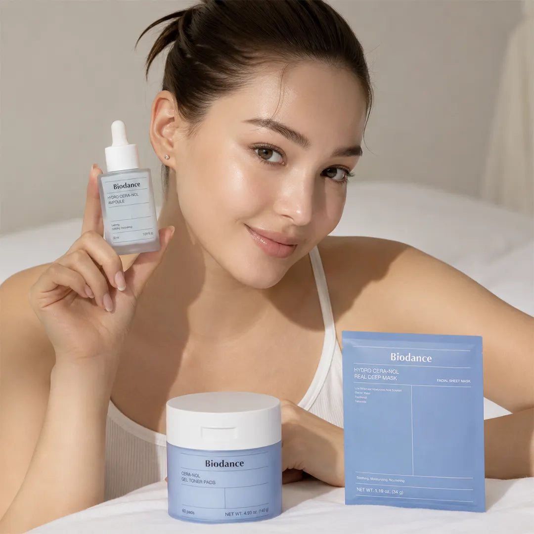 Zestaw Biodance 3w1 do idealnej cery – płatki (60 szt.), maska (4 szt.) oraz serum 30 ml
