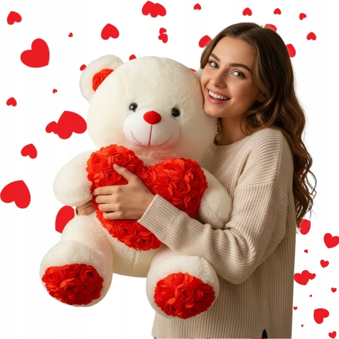 Pluszowy miś z sercem – (2 warianty do wyboru) 55 cm