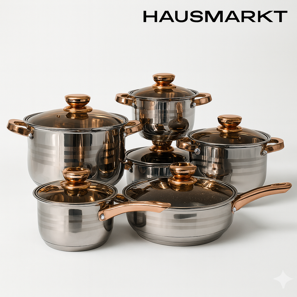 HausMarkt™ Komplet Garnków 12-częściowy