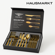HausMarkt™ Komplet Sztućców Złoty 24-częściowy