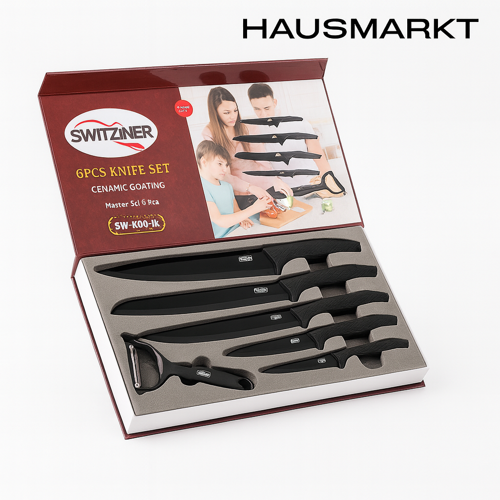 HausMarkt™ Zestaw Noży 6 Elementów Ceramicznych