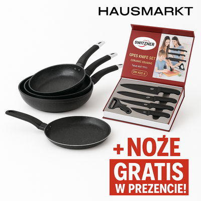HausMarkt™ Zestaw Patelni Premium + Noże Ceramiczne GRATIS